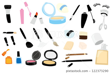 化妝工具插圖集 122373290