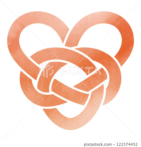 Vector illustration of watercolor heart-shaped mizuhiki 122374452