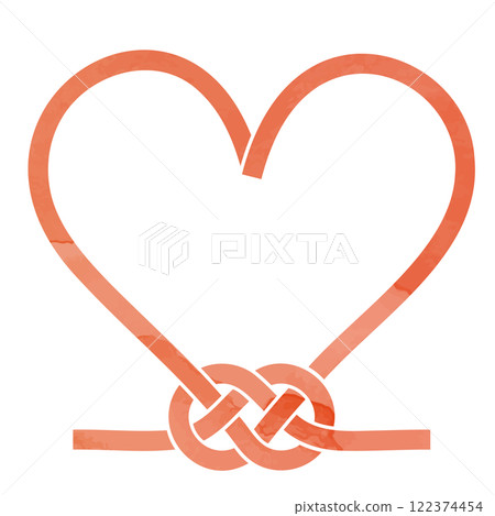 Vector illustration of a watercolor heart-shaped frame made of Mizuhiki Vector illustration of a watercolor heart-shaped frame made of Mizuhiki 122374454