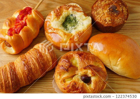 美味的甜麵包，配菜麵包 122374530