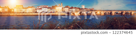Panorama of Macon with Saone river, France 122374645