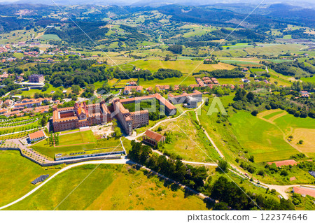 Aerial view of Cantabria University Center CIESE in Comillas, landscape 122374646