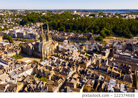 View from drone of french city Quimper 122374688