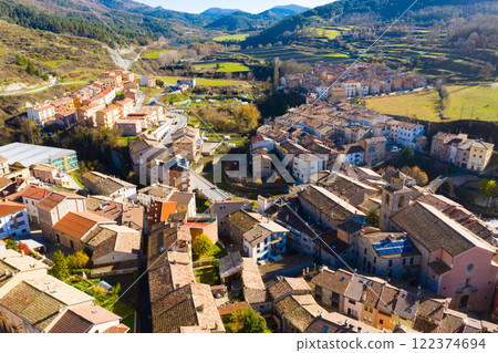 La Pobla de Lillet from bird's eye view La Pobla de Lillet from bird's eye view 122374694