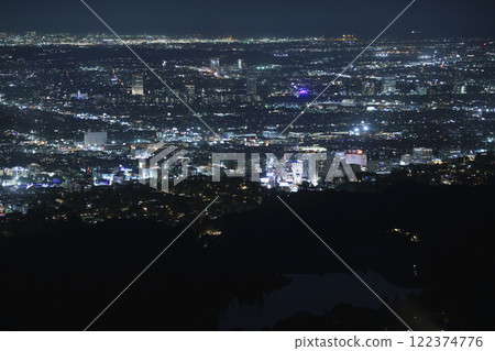 Hollywood Night Cityscape from Hollywood Sign California USA 122374776