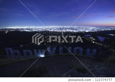 Hollywood Sign and Los Angeles at Dusk 15mm 122374777