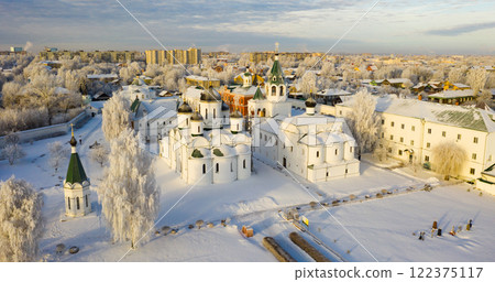 View of Spaso-Preobrazhensky monastery winter in Murom. 122375117