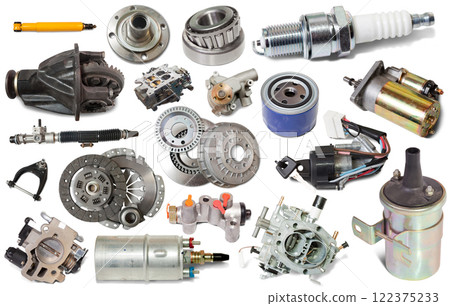 assortment car parts isolated assortment car parts isolated 122375233