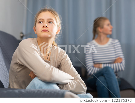 Portrait of upset teenager schoolgirl 122375373