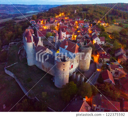 Night view of Chateau de Chateauneuf 122375592