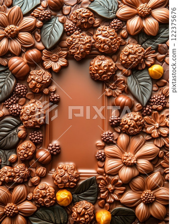 Chocolate frame and copy space 122375676