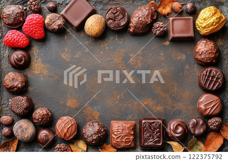 Chocolate frame and copy space 122375792