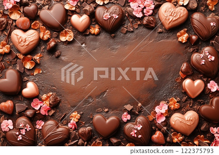 Chocolate frame and copy space 122375793