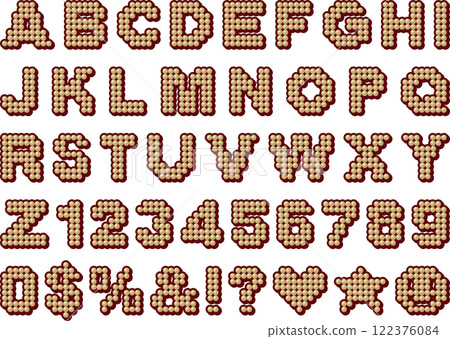 珍珠、字母、陰影、7 白金 122376084
