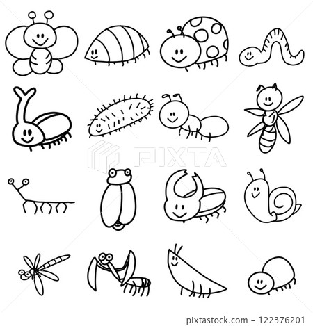 A set of various cute insects A set of various cute insects 122376201