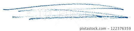 blue pencil strokes isolated on transparent background 122376359