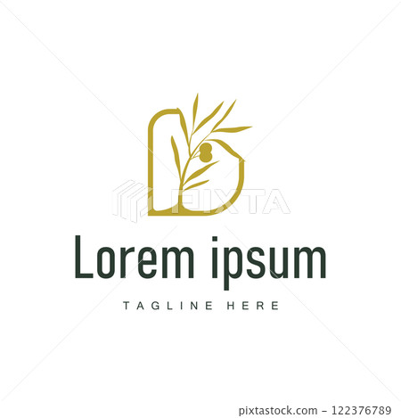 simple olive logo design olive fruit plant symbol of beauty and spa business brand template 122376789