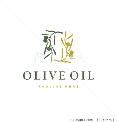 simple olive logo design olive fruit plant symbol of beauty and spa business brand template simple olive logo design olive fruit plant symbol of beauty and spa business brand template 122376791