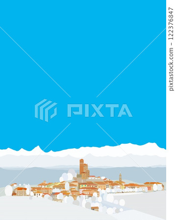 Serralunga d'alba, Piemonte, Italy, Winter 122376847