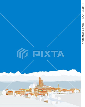 塞拉倫加達爾巴 皮埃蒙特 義大利 冬天 122376849