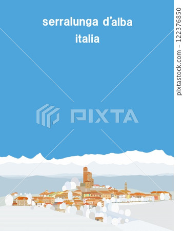 塞拉倫加達爾巴 皮埃蒙特 義大利 冬天 122376850