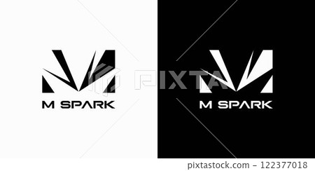 The M Spark logo design is modern and sophisticated with black accents. 122377018