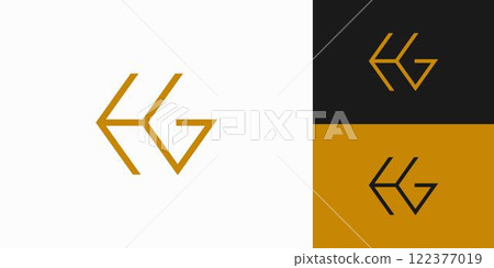 Unique and elegant HG logo design 122377019
