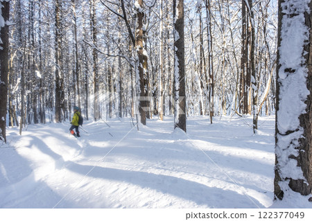 Image of snowshoe trekking (around Lake Onbara) 122377049