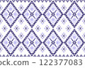 Geometric ethnic pattern, Navajo, Native American tribal fabric design. 122377083