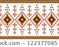 Geometric ethnic pattern, Navajo, Native American tribal fabric design. 122377085