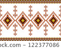 Geometric ethnic pattern, Navajo, Native American tribal fabric design. 122377086