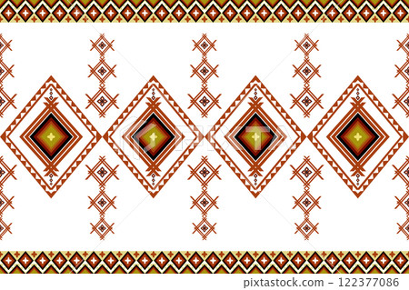 Geometric ethnic pattern, Navajo, Native American tribal fabric design. Geometric ethnic pattern, Navajo, Native American tribal fabric design. 122377086
