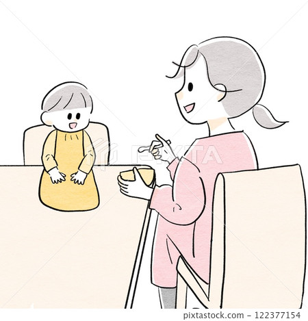 孩子吃飯心情好的插畫 孩子吃飯心情好的插畫 122377154