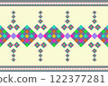 Geometric ethnic pattern, Navajo, Native American tribal fabric design. 122377281