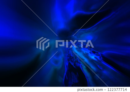 A dull blue-navy plasma illumination ray diffuses on a black background (retouched and color-processed material) 122377714