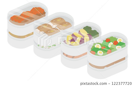 Prepared side dishes in storage containers Prepared side dishes in storage containers 122377720
