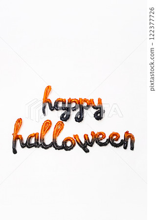 Balloon letters Happy Halloween against white background. Balloon letters Happy Halloween against white background. 122377726