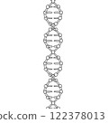 Line drawing of the DNA double helix structure 122378013