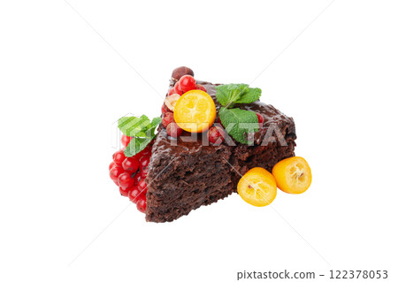 PNG, Chocolate cake - delicious dessert, isolated on white background PNG, Chocolate cake - delicious dessert, isolated on white background 122378053