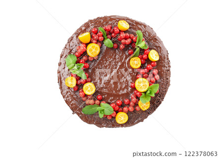 PNG, Chocolate cake - delicious dessert, isolated on white background PNG, Chocolate cake - delicious dessert, isolated on white background 122378063