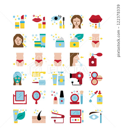 cosmetic beauty flat icon set vector illustration cosmetic beauty flat icon set vector illustration 122378339