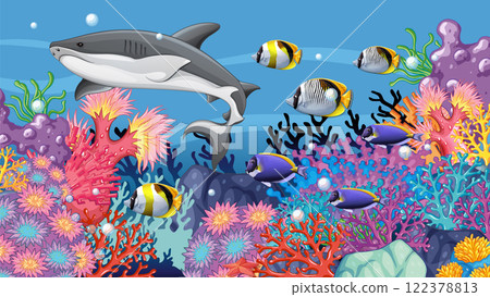 Vibrant Underwater Biodiversity Scene Vibrant Underwater Biodiversity Scene 122378813