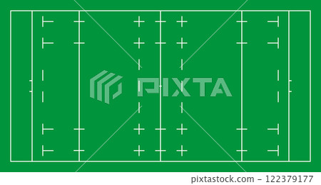 Illustration of an overhead view of a rugby court Illustration of an overhead view of a rugby court 122379177