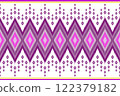 ikat geometric ethnic pattern.  122379182