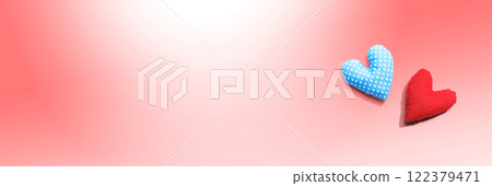 Appreciation theme with handmade heart cushions 122379471