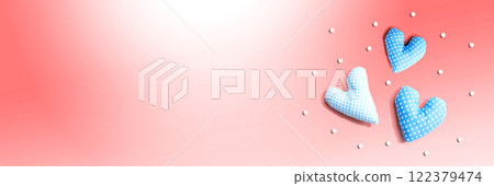 Appreciation theme with handmade heart cushions 122379474