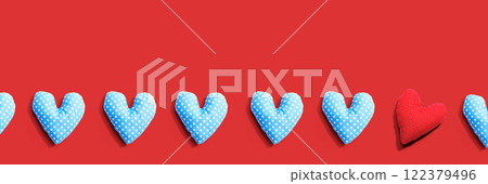 Appreciation theme with handmade heart cushions Appreciation theme with handmade heart cushions 122379496