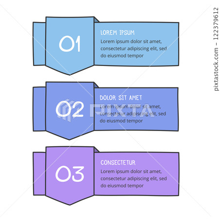 Doodle Infographics - Process with 3 Steps 122379612