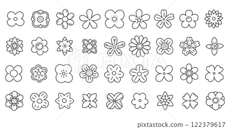 Hand Drawn Doodle Flowers Hand Drawn Doodle Flowers 122379617