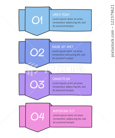 Doodle Infographics - Process with 4 Steps Doodle Infographics - Process with 4 Steps 122379621